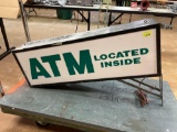Vintage Light Up ATM Located Inside Sign