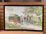 Vintage Hickman Ebbert Wagon Company In The Shade Of The Old Apple Tree Decorative Tin Metal Sign