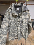 Military Camouflage Rain Jacket with Hood. No size Found.