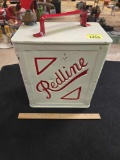 Antique, All Metal, Multi Gallon Petroleum Spirits Can. Redline.