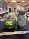 Vintage Made in Japan Somayaki Saki/Tea Jar and Sugar Bowl with Lid
