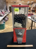 Vintage Oak Gumball Machine Full of 8 Ball Key Chains