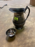 Vintage Sheets Rockford 1875 Silver Plated Pitcher with F.B. Rogers Silver Co. Paul Revere Silver