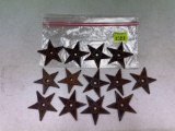 Bag of 13 Cast Iron 5 Point Stars