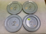 Set of 4 Vintage Spode England Queens Bird Fine Stone Dinner Plates