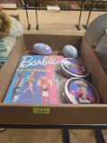 Box of Collectible Barbie Book and Tins. All one Money.