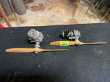 2 Model Airplane Engines, 1 Forster 3492 Engine, and 1 DeLong 30 Engine