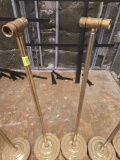 Set of 2 Metal Crowd Control Stands. 10 Inch Bottom Base, 45 Inches Tall.