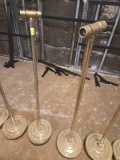 Set of 2 Metal Crowd Control Stands. 10 Inch Bottom Base, 45 Inches Tall.