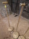 Set of 2 Metal Crowd Control Stands. 10 Inch Bottom Base, 45 Inches Tall.