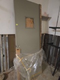 New, Metal, Steelcraft Door with One Window. Approximately 7Ft Tall, and 31 Inches Wide.