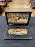 Decorative Moose Scenery Pocket Knife with Case