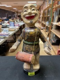 Vintage Hand Carved Wooden Puppet Statue