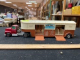 Vintage Corgi Major Toys Articulated Horse Trailer Toy Connected to a Matchbox Super King 1973 Ford