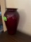 Vintage tall, ruby, red anchor hocking vase.