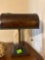Office lamp and handcarved statue