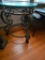 Vintage Japanese tea cups in cabinet kinuko Yamabe XTFM. Table is 24 inch diameter by 28 inches tall