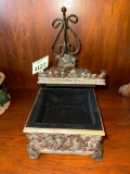 vintage glass casket jewelry box