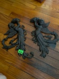 Antique cast-iron angel wall decor