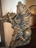 Vintage owl figurine, protecting eggs