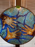 Colorful hands stained glass decor