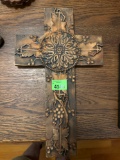 Beautiful stone cross for hanging on wall approximately 9.25 x 15.5 in. the stone is made to look