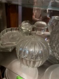 Decorative glass bowl and more clear dishes