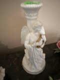Lenox 1989 Angles of Light. Harp Lyre candlestick fine bone china Gold Trim.