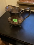 Vintage footed water pitcher with ice guard
