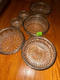Vintage silver plated, England pressed glass bowls