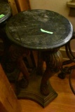 End table with marble looking tops. 16 inch diameter by 30 inches tall