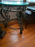 Vintage Japanese tea cups in cabinet kinuko Yamabe XTFM. Table is 24 inch diameter by 28 inches tall