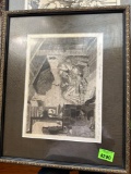 the poor poet. After Carl Spitzweg (1808 ,1885). Original etching. Hans potrebny