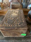 Antique hand carved jewelry box