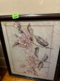 print of flowers signed at the bottom
