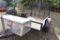 5 x 8 metal trailer with tailgate for loading with storage compartment in the front.... 3500 lb axle