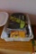 Plastic tote of various items
