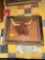 Hand embossed leather bull