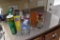 Cleaning supplies and glass vases