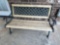 Wood and metal porch bench Must bring help to load.