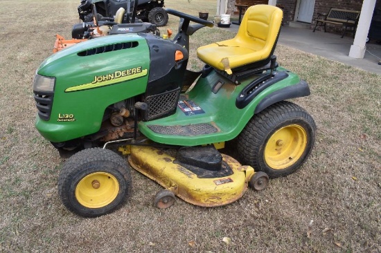 L130 John Deere riding lawn mower with a 48 inch cutting deck and 242.2 hours on it....