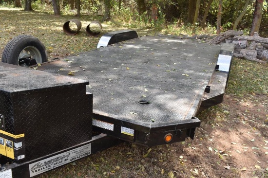 Car hauler trailer, trailer bought from Custom Trailers Inc in OKC, with a Northern tool tool box on