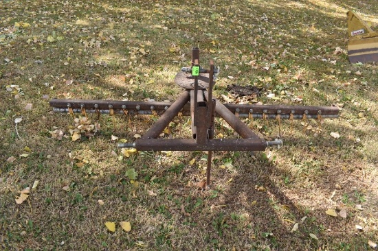 7 foot Tractor attachment homemade rake for cleaning yard debri