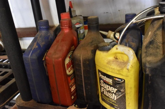 Chemicals on shelves