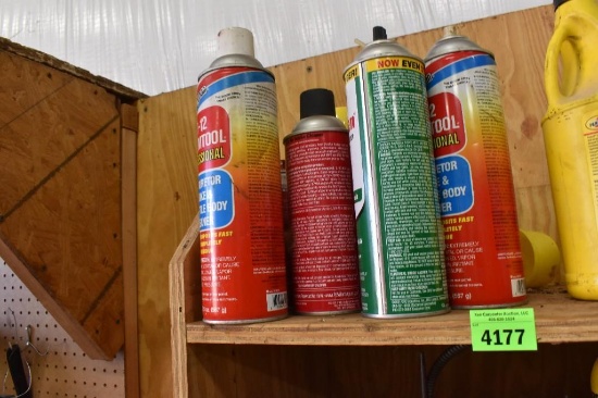 Various chemicals on the shelf ...