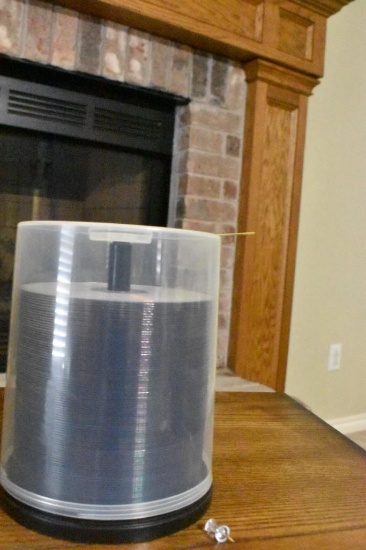 Container of blank CDs