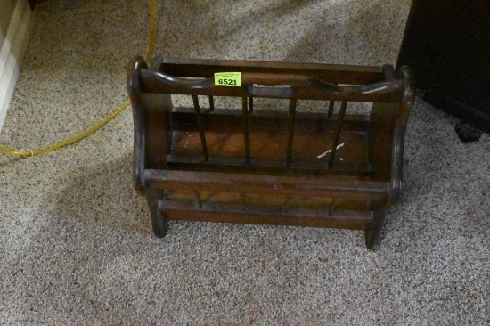 Wood magazine holder