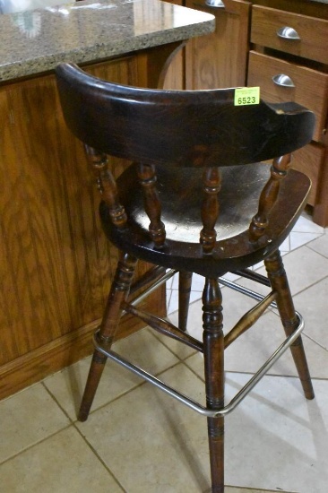 2 wood car stools with backs. Must bring help to load.