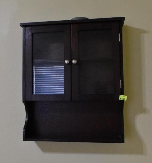 Wooden 2 door shelf with a bottom shelf.......