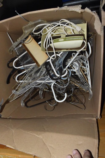 box of hangers mostly wire